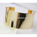 Dubai Jewelry Metal Copper 18k plaqué or Bracelet en manche simple Blank simple à la mode ouvert brassard bracelet rond pour femmes